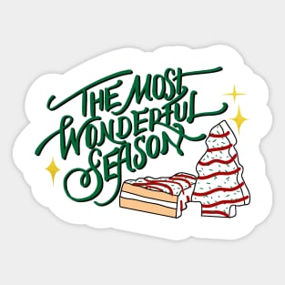 Christmas Cake, Retro Christmas, The Most Wonderful Season Sticker